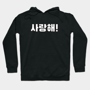 SARANGHAE (사랑해) I love you! Korean hangeul text kpop Hoodie